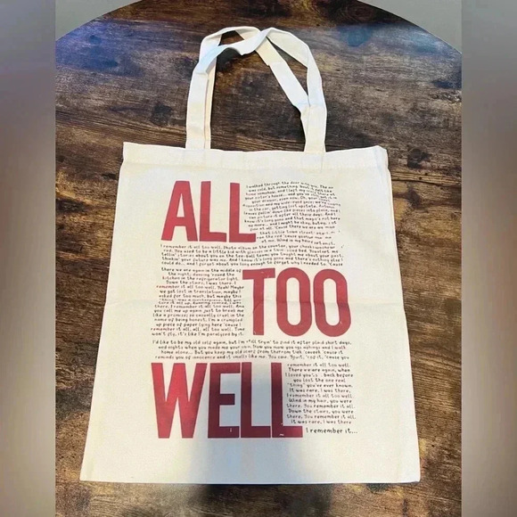 All Too Well | Taylor Swift song lyrics tote bag - Picture 3 of 5